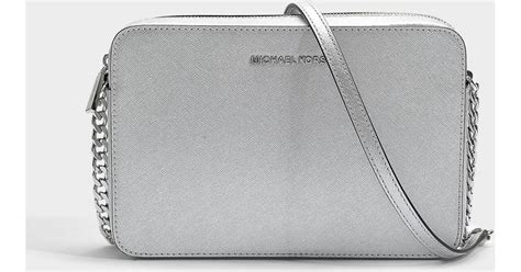 michael kors silver crossbody bag